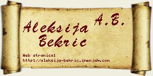 Aleksija Bekrić vizit kartica